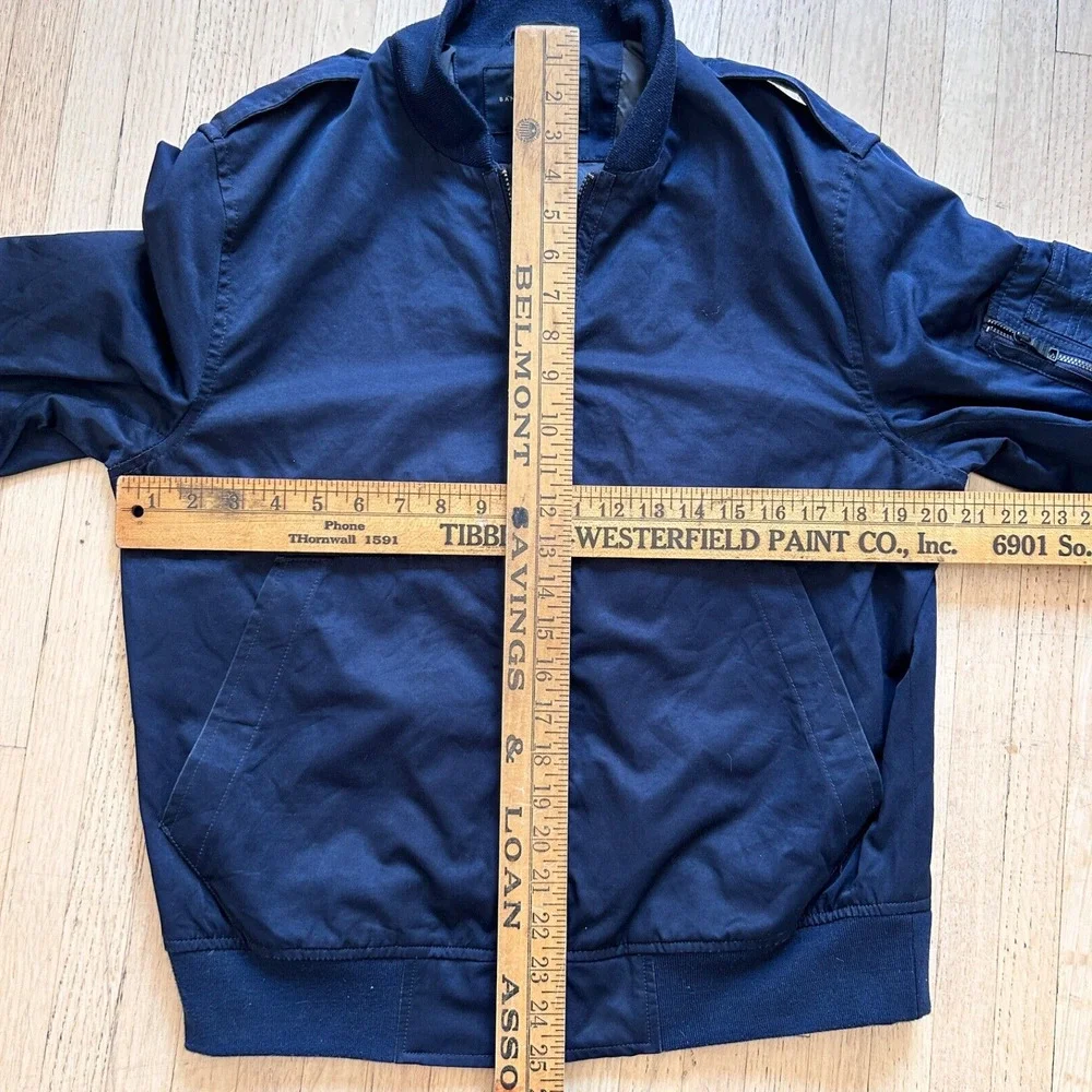 Banana Republic Blue Heritage Jacket Water-Resistant Blue Zip Up Men M